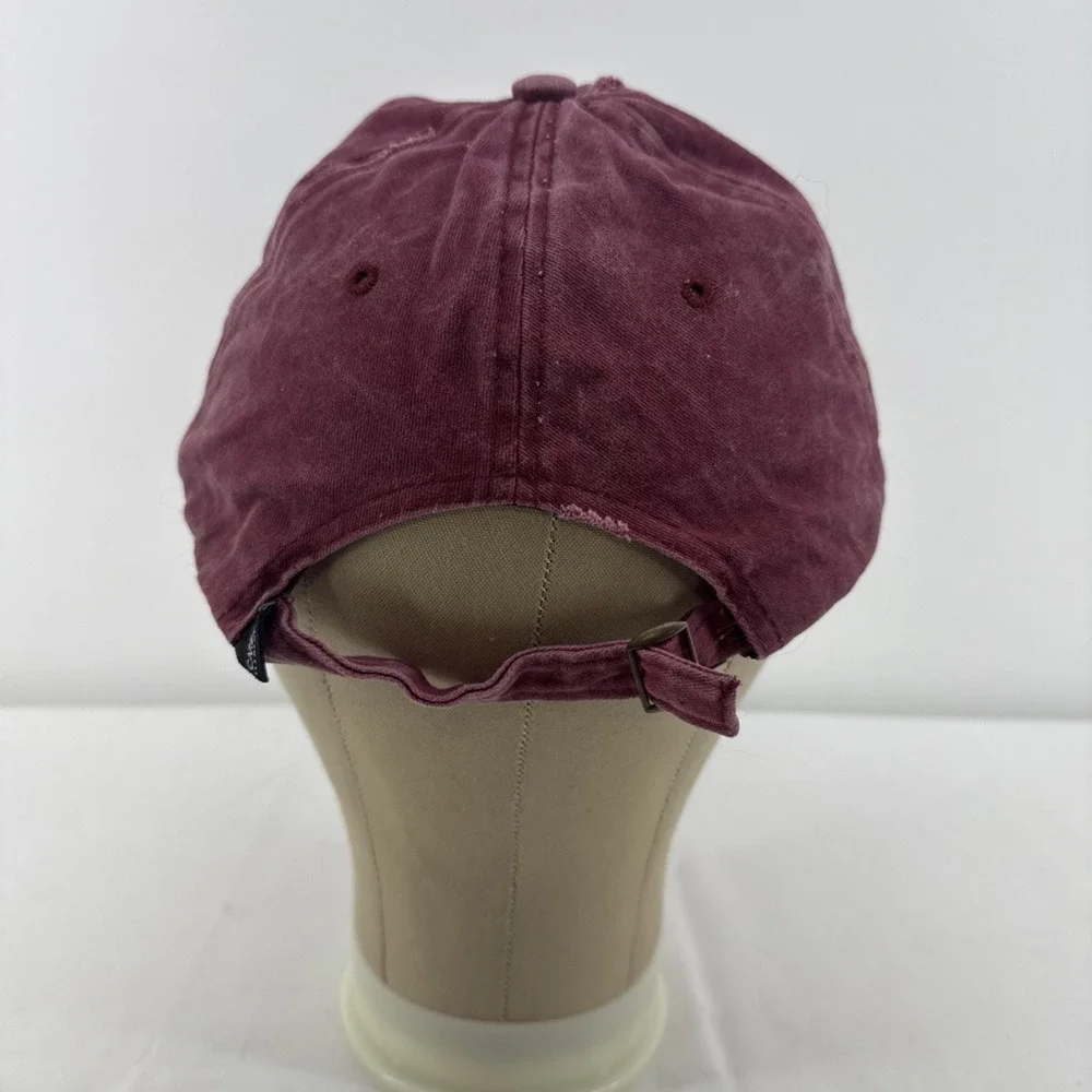 Carbon Elements Women's Baseball Cap Hat Adult Adjustable Burgandy Distressed